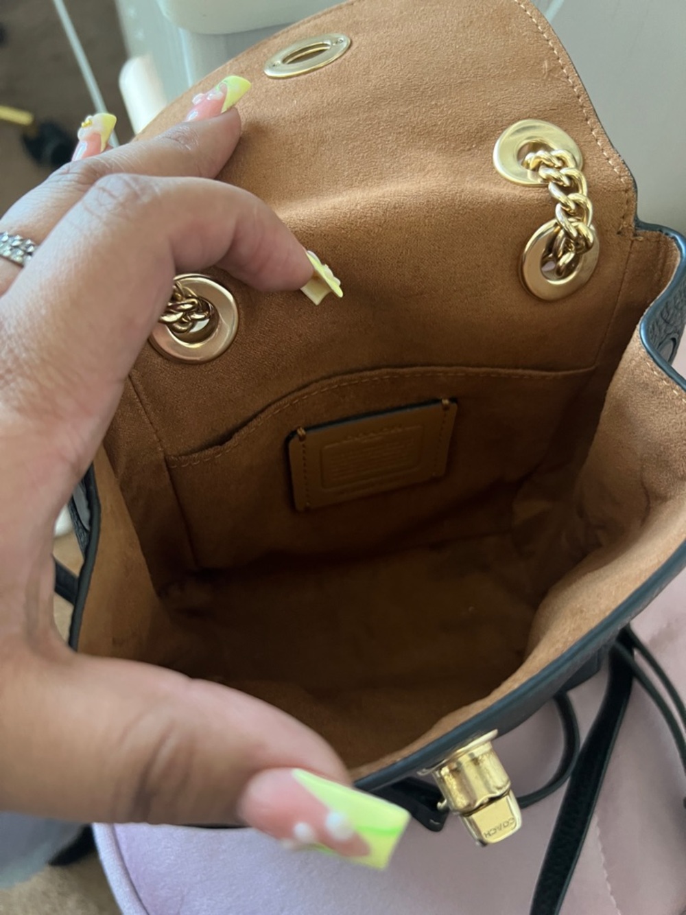 Coach Black Pebbled Leather Mini Backpack with Gold Hardware - Picture 2 of 6